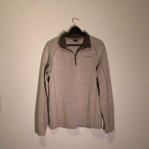 Men's Large Grey Eddie Bauer Quarter Zip Sweater